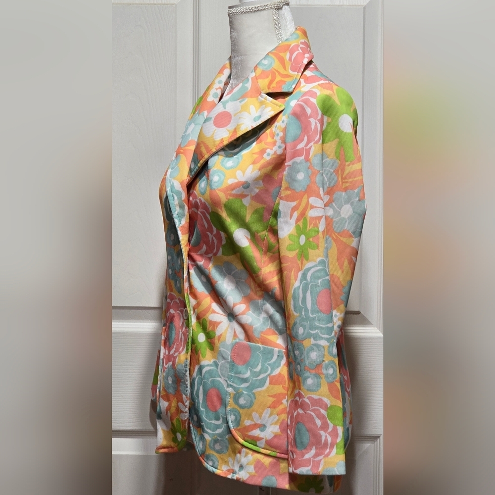 Dalton Trevira Star Vintage Pastel Floral Blazer Size 10 - Picture 3 of 9